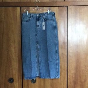 NWT XL Mango denim midi skirt with slit